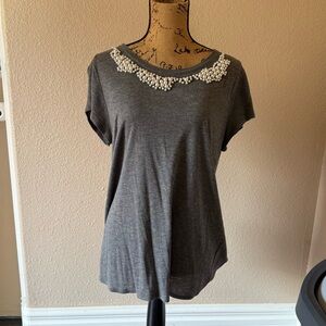 Gray Embellished Women's Top